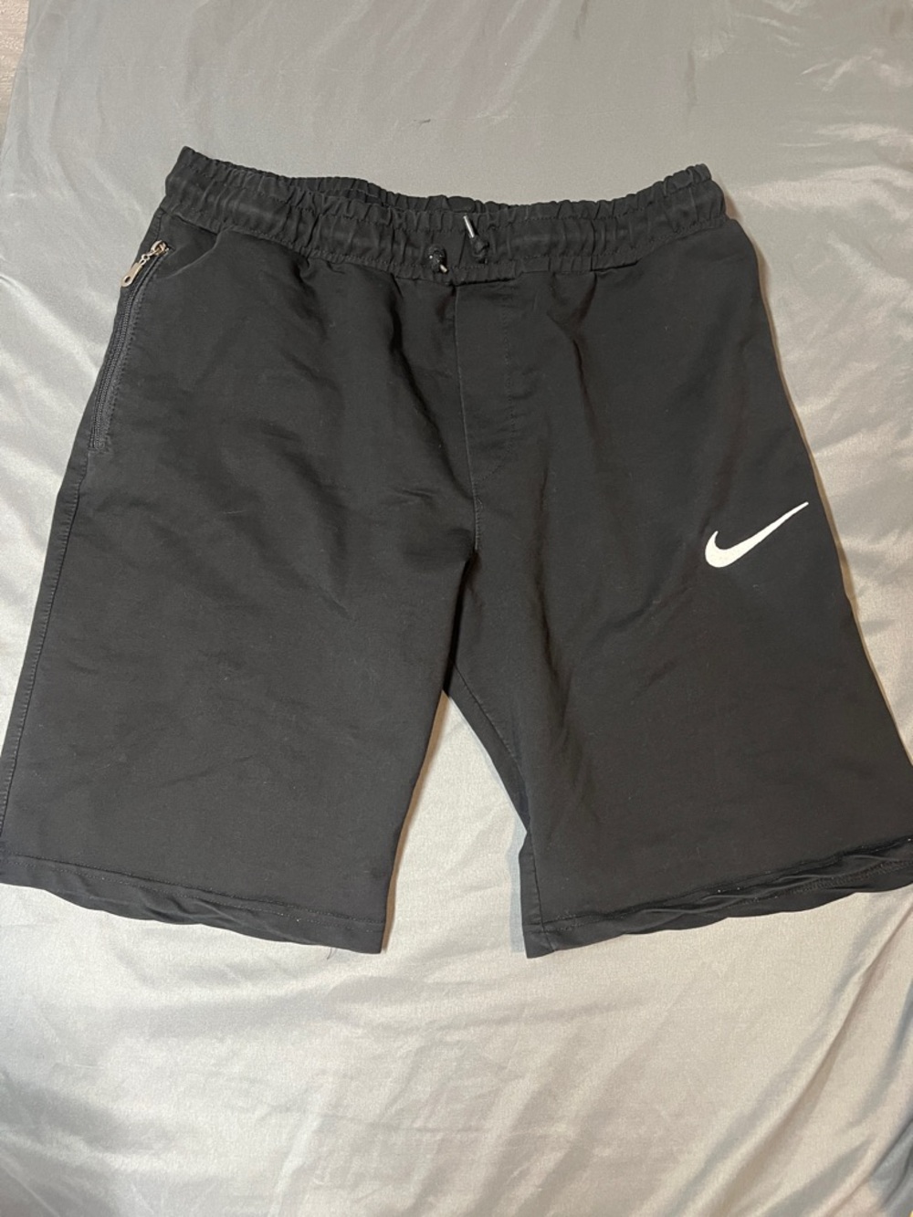 Nike Black Athletic Shorts with White Swoosh